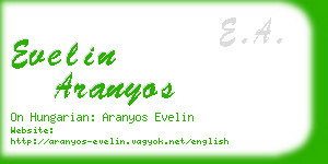 evelin aranyos business card